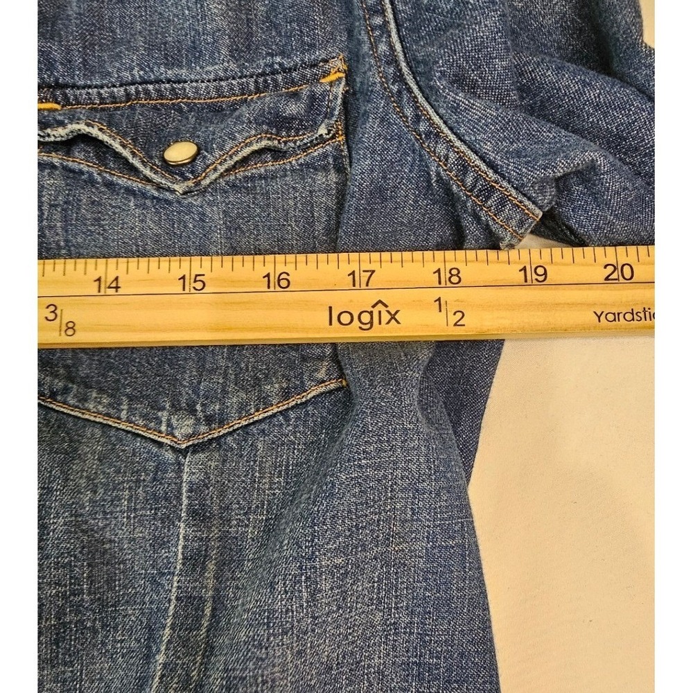 Polo Ralph Lauren Womens Western Denim Midi Dress LG Snap Front Blue Medium Wash - Picture 6 of 7